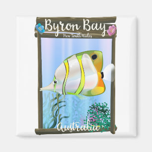 Aimant Affiche de voyage à Byron Bay Australie.