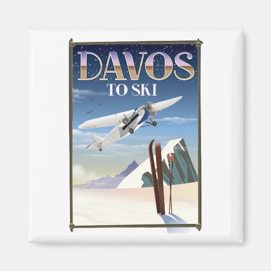 Aimant Affiche de voyage à Davos Suisse (Devant)