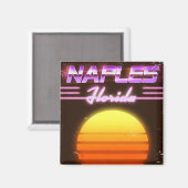 Aimant Affiche de voyage à Naples Floride années 80 (Recto/Verso)