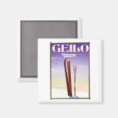 Aimant Affiche de voyage à ski Geilo, Norvège (Recto/Verso)