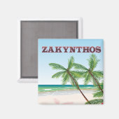 Aimant Affiche de voyage à Zakynthos Grèce (Recto/Verso)