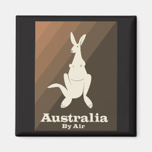 Aimant affiche de voyage Australia By Air Kangaroo.