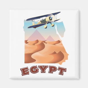 Aimant Affiche de voyage Carte de l'Égypte vintage