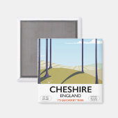 Aimant Affiche de voyage Cheshire, Angleterre (Recto/Verso)