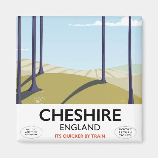 Aimant Affiche de voyage Cheshire, Angleterre (Devant)