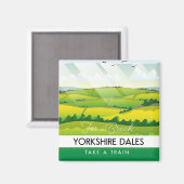 Aimant Affiche de voyage dans les Yorkshire Dales. (Recto/Verso)