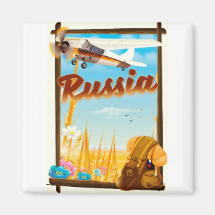 Aimant Affiche de voyage de dessin animé de paysage de fe