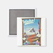 Aimant Affiche de voyage de paysage Idaho! (Recto/Verso)