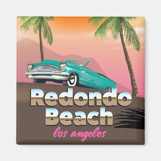 Aimant Affiche de voyage de Redondo Beach LA (Devant)