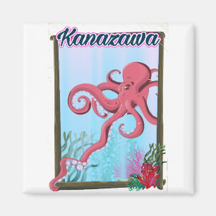 Aimant Affiche de voyage de style vintage Kanazawa Japon