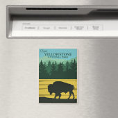 Aimant Affiche de voyage de Yellowstone (In Situ (Lave-vaisselle))