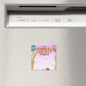 Aimant Affiche de voyage du comté de Marshall '1836' Indi (In Situ (Lave-vaisselle))