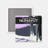 Aimant affiche de voyage du Nunavut Canada (Recto/Verso)