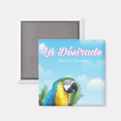 Aimant Affiche de voyage du perroquet de La Désirade (Recto/Verso)
