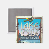 Aimant Affiche de voyage Lac Louise, Alberta Canada (Recto/Verso)