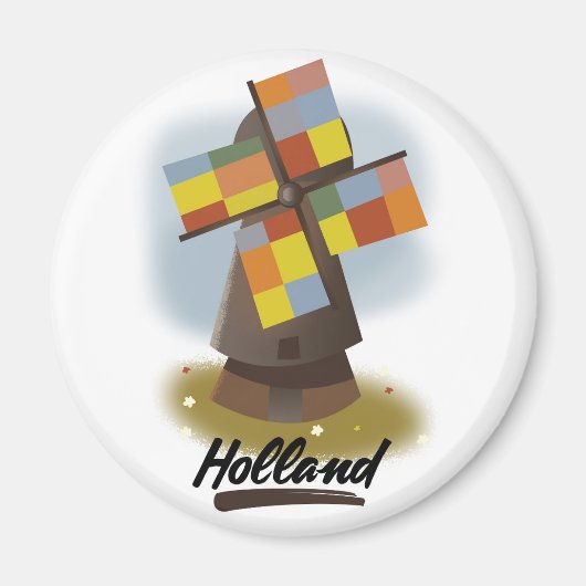 Aimant Affiche de voyage moulin à vent de Hollande (Devant)