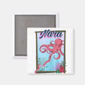 Aimant Affiche de voyage Nara Japan Squid (Recto/Verso)