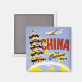 Aimant Affiche de voyage pour Northwest Orient Airlines (Recto/Verso)