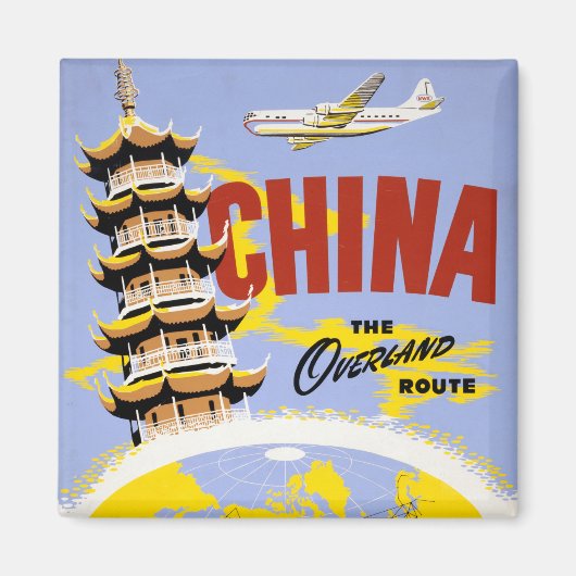 Aimant Affiche de voyage pour Northwest Orient Airlines (Devant)