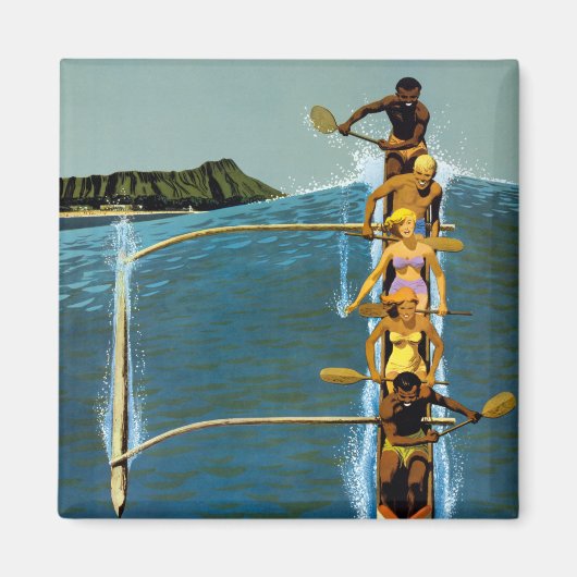 Aimant Affiche De Voyage Pour United Air Lines Vers Hawai (Devant)