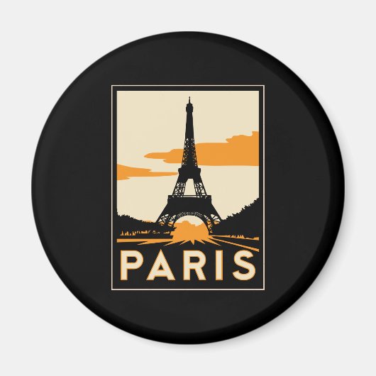 Aimant affiche de voyage rétro paris art déco (Devant)