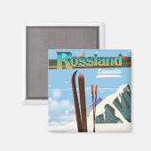 Aimant Affiche de voyage Rossland Canada. (Recto/Verso)