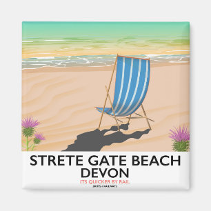Aimant Affiche de voyage Strete Gate Beach Devon