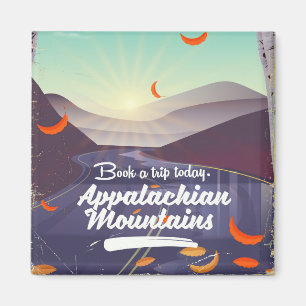 Aimant Affiche de voyage vintage des montagnes Appalaches