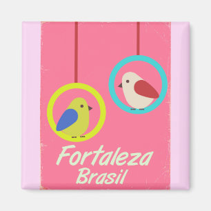 Aimant Affiche de voyage vintage Fortaleza Brésil