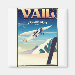 Aimant Affiche de voyage vintage Vail Colorado