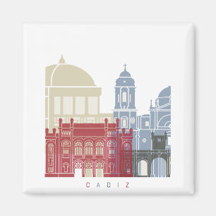 Aimant Affiche du skyline de Cadiz