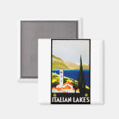 Aimant Affiche touristique des lacs italiens (Recto/Verso)