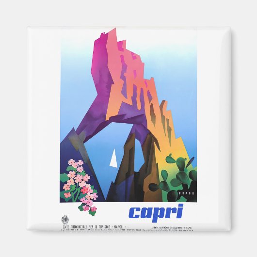 Aimant affiche vintage capri (Devant)