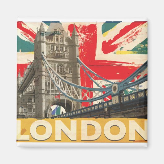 Aimant Affiche vintage de Londres (Devant)