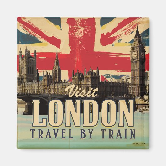 Aimant Affiche vintage de Londres (Devant)