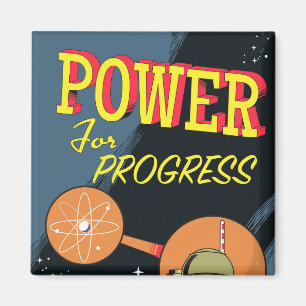 Aimant Affiche vintage Power For Progress Atomique
