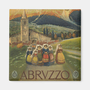Aimant Affiche Vintage voyage Pour Les Abruzzes, Italie.