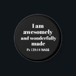 Aimant Affirmation biblique positive simple Christian Bla<br><div class="desc">Cet aimant simple et significatif présente un puissant verset biblique du Livre de Psaume, </div>