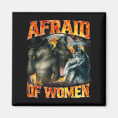 Aimant Afraid Of Women Funny Alpha Wolf Meme Cringe Men D (Devant)