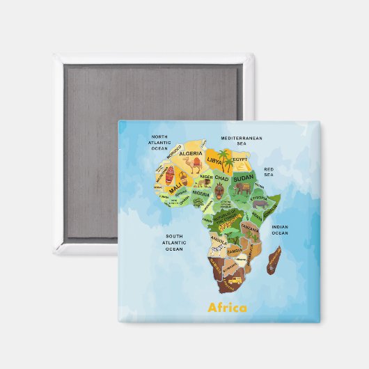 Aimant Africa map (Recto/Verso)