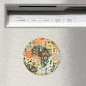 Aimant Africa Map Decorative Tribal Elements Pattern (In Situ (Lave-vaisselle))