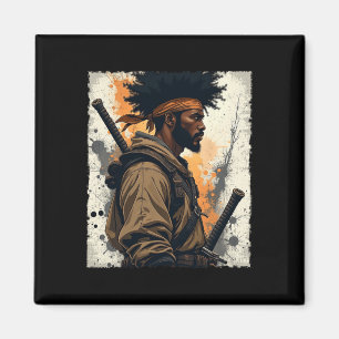Aimant Africain Samurai Afro Américain Bushido guerrier K