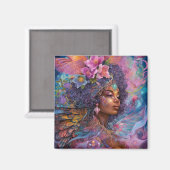 Aimant African American Black Goddess Queen Imaginaire Ar (Recto/Verso)