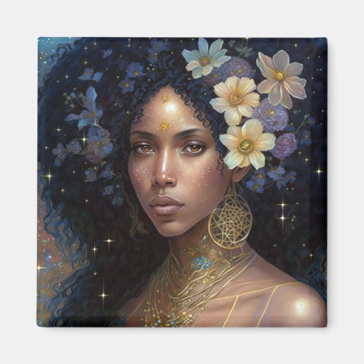Aimant African American Black Goddess Queen Imaginaire Ar (Devant)