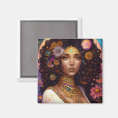 Aimant African American Black Goddess Queen Imaginaire Ar (Recto/Verso)