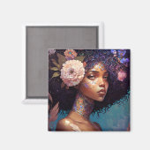 Aimant African American Black Goddess Queen Imaginaire Ar (Recto/Verso)