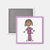 Aimant African American Stick Figure Nurse (Recto/Verso)