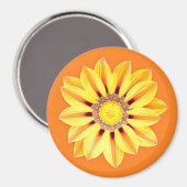 Aimant African Daisy / Gazania - Orange et Jaune (Recto/Verso)