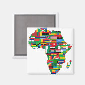 Aimant Afrique Pays du continent Drapeaux Carte Nations (Recto/Verso)
