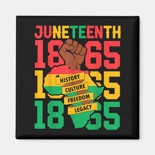 Aimant Afro-américain 1865 juneteenth histoire des Noirs (Devant)